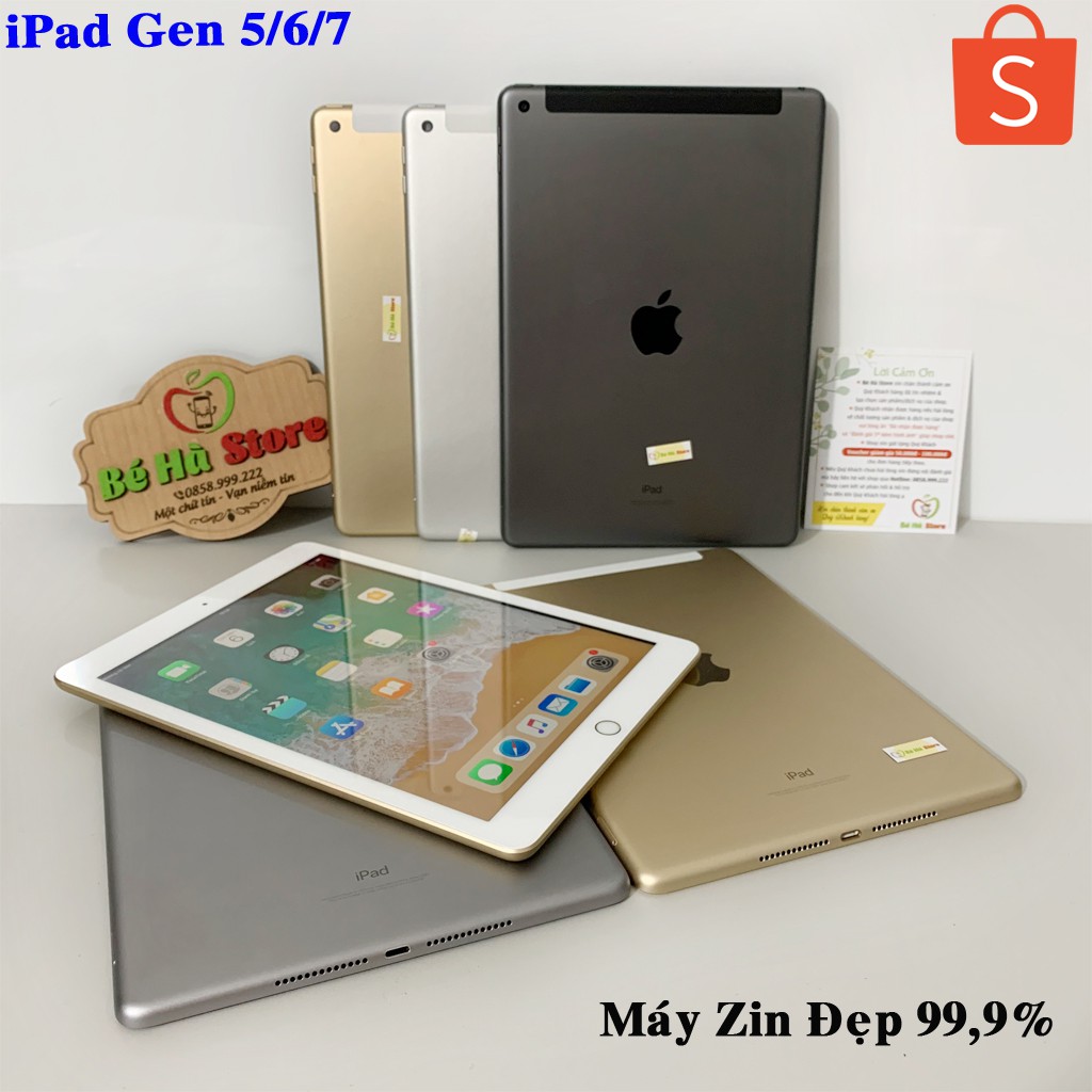 Máy Tính Bảng iPad 2019 / iPad 2018 / iPad 2017 (4G + Wifi) 32GB / 128GB Còn Bảo hành Chính hãng Like New [Tặng Ốp Lưng]