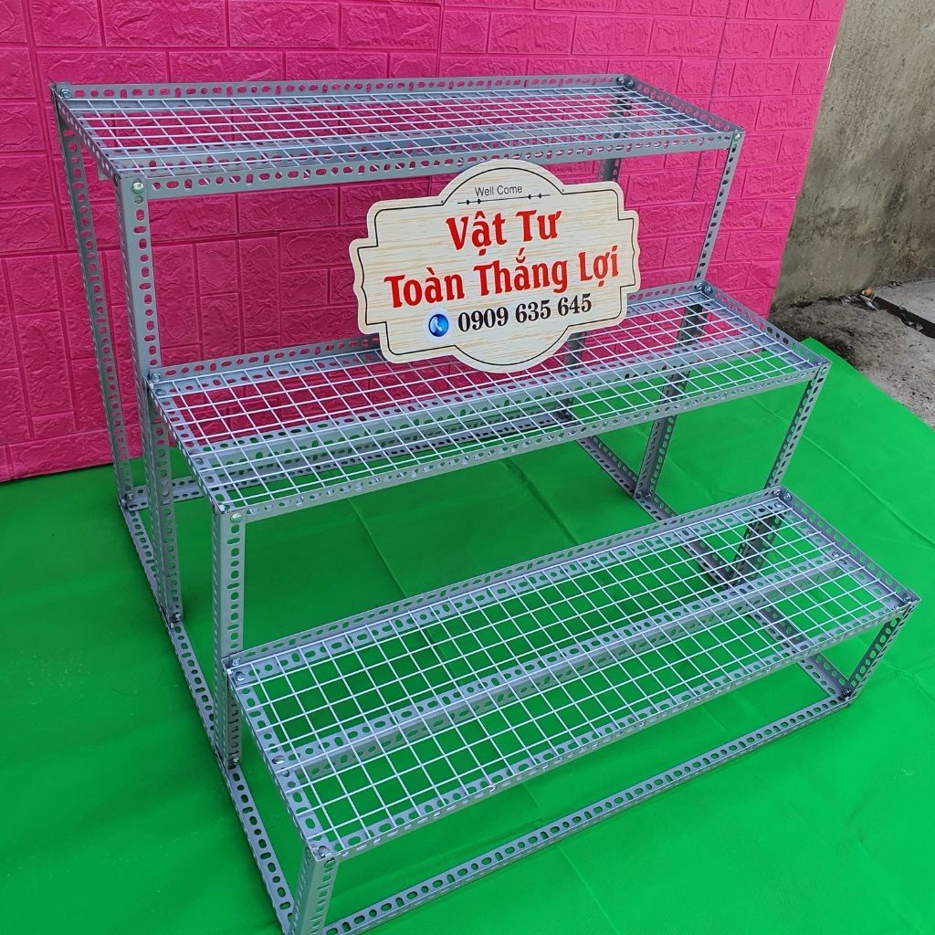Kệ sắt V lỗ bậc thang khung V3 hoặc V4  nhiều kích thước