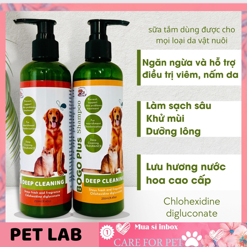 Sữa tắm chó mèo thơm mượt lông, giúp da lông khỏe mạnh BOGO PLUS 100ML/250ML