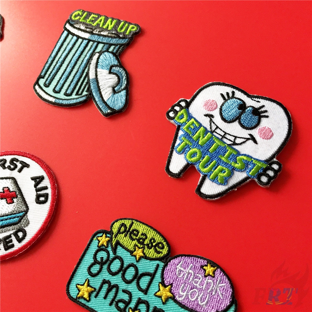 Miếng ủi áo bằng vải thêu hình răng vui nhộn/bảo vệ môi trường