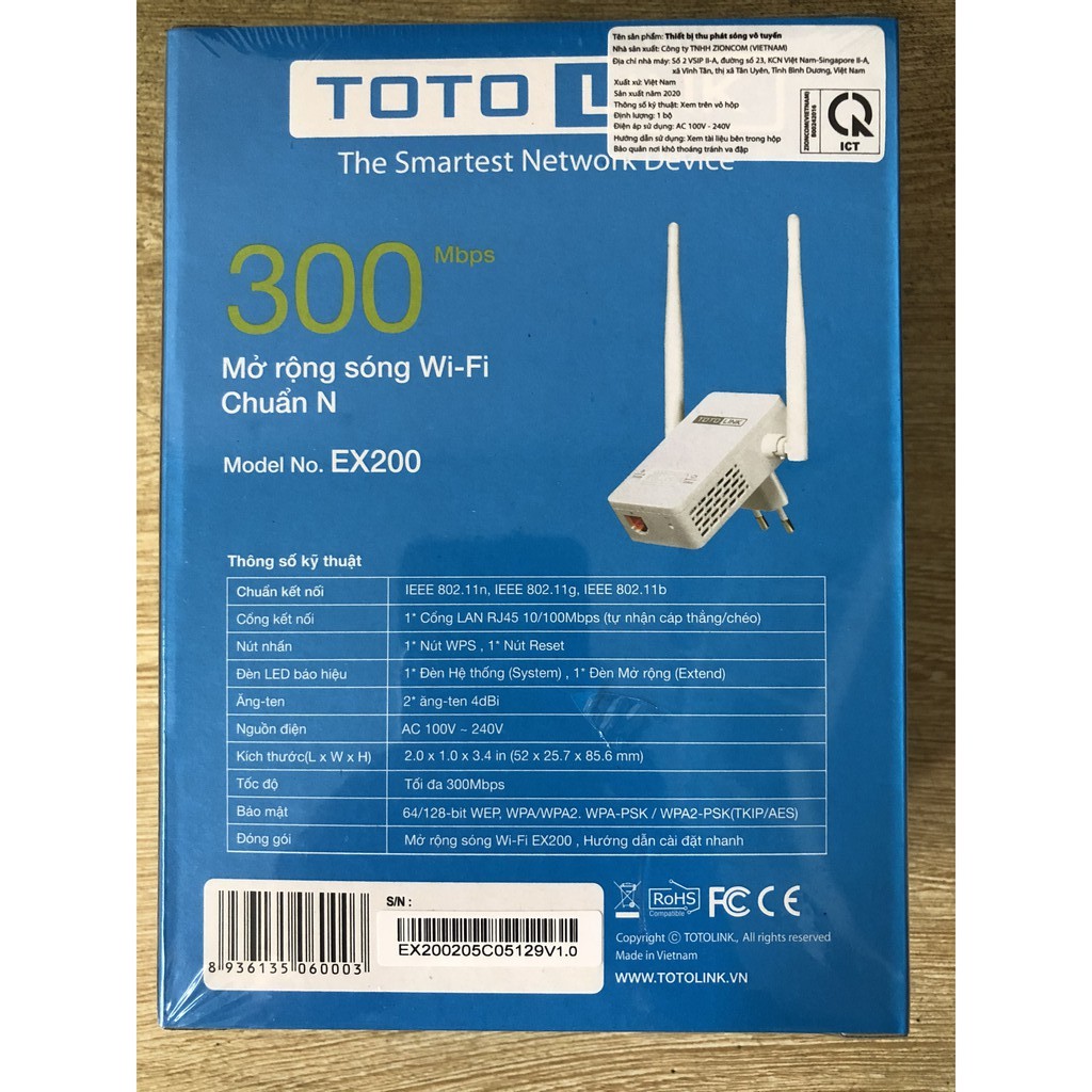 Bộ kích sóng Wi-Fi Totolink Băng Tần Kép EX1200/EX200 Chính Hãng