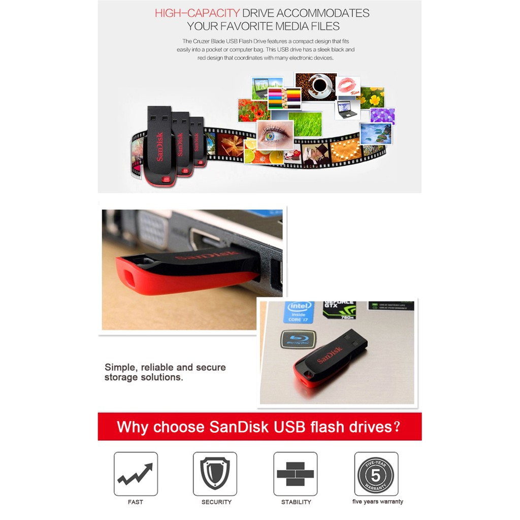 Usb 2.0 Flashdisk Sandisk Cruzer Blade Cz50 16gb