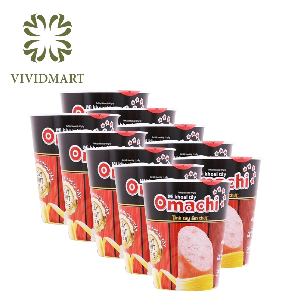 [10 hộp] MÌ LY KHOAI TÂY OMACHI CÓ THỊT THẬT 3 VỊ: SƯỜN HẦM NGŨ QUẢ, TÔM CHUA CAY, XỐT / SỐT BÒ HẦM – HỘP 113G - MASAN | BigBuy360 - bigbuy360.vn