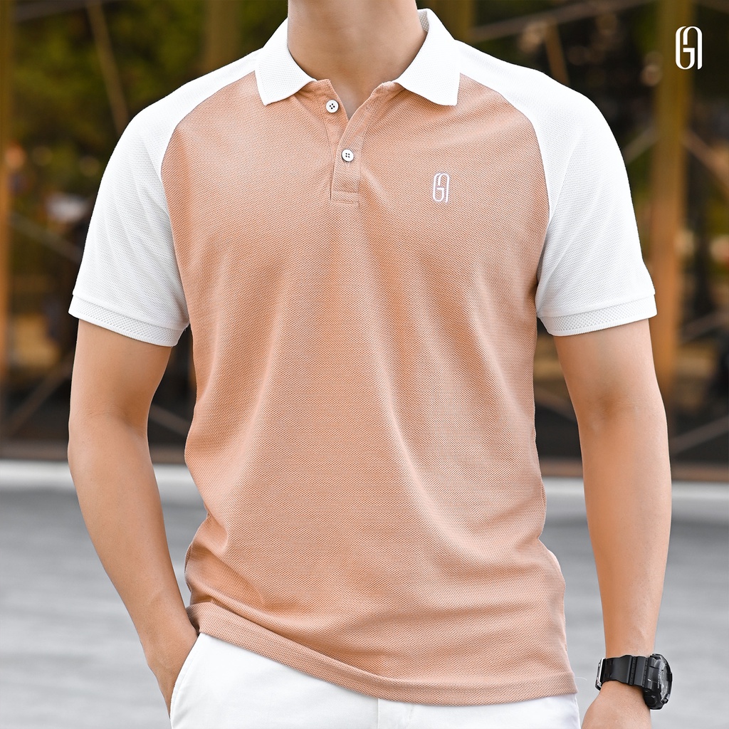 Áo Polo nam THE GMEN Otis Polo Shirt thiết kế kẻ sọc hai màu, 100% cotton, thoáng mát