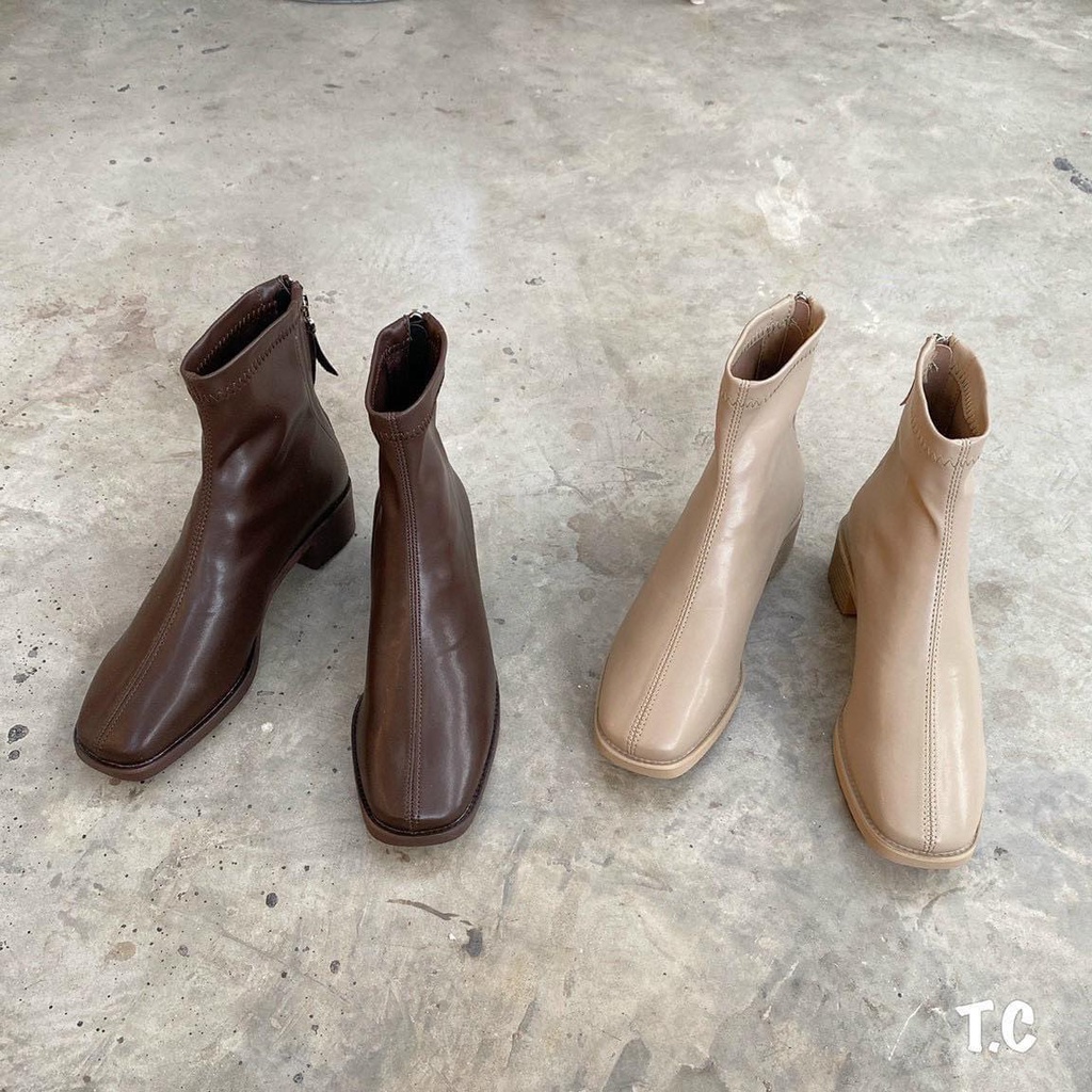 Giày boot bệt nữ da mềm mũi tròn khóa kéo sau mẫu SY659-2 – Kachi House | BigBuy360 - bigbuy360.vn