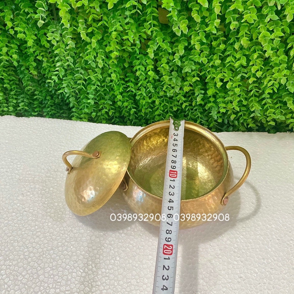 NỒI ĐỒNG 16 x 17 x 14 cm nặng 600 gr  CHẤT LIỆU BẰNG ĐỒNG 100%