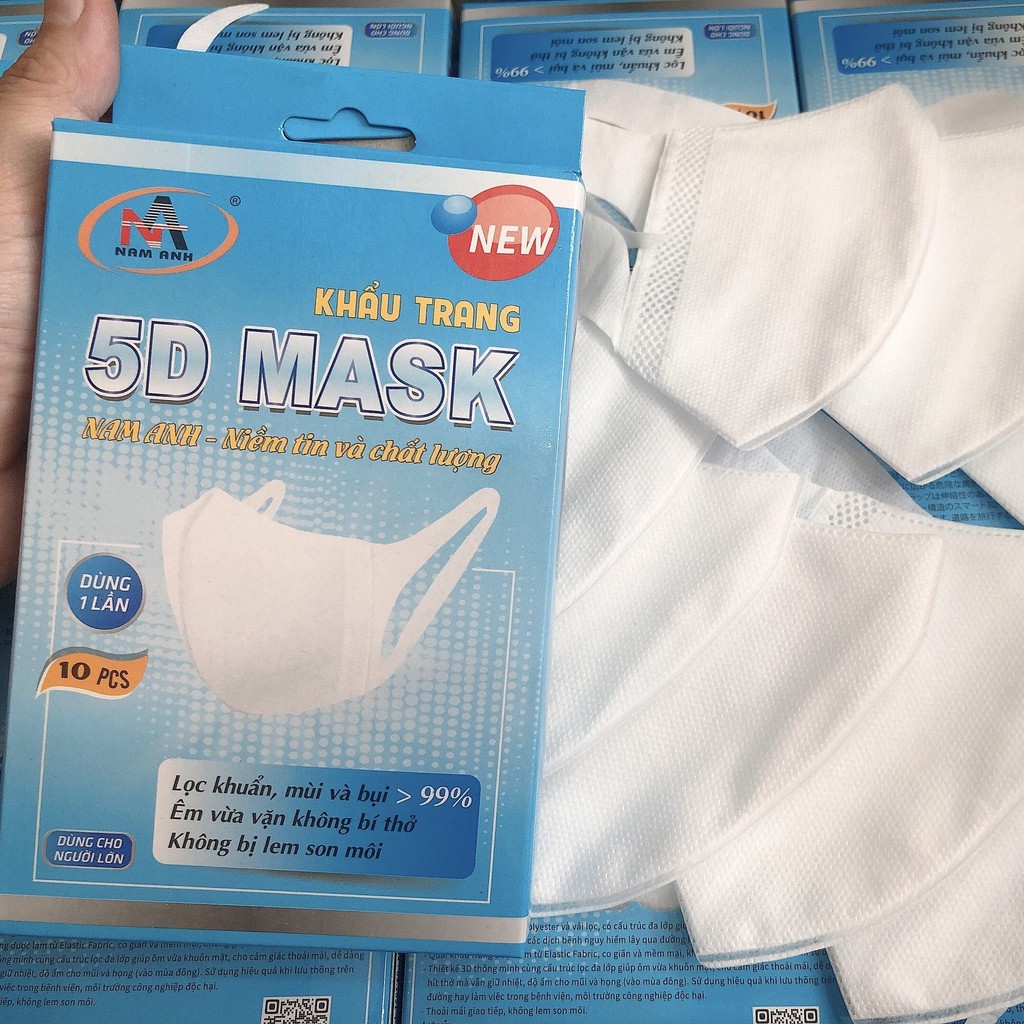 [Chính Hãng] 01 Hộp 10 cái Khẩu trang 3D Mask FAMAPRO quai vải chính hãng Cty Nam Anh - namanh3D | BigBuy360 - bigbuy360.vn