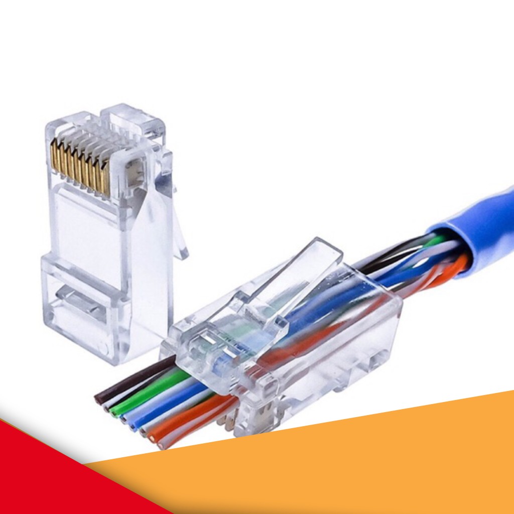 Đầu Bấm Dây Mạng Xuyên Thấu Túi 100 Hạt