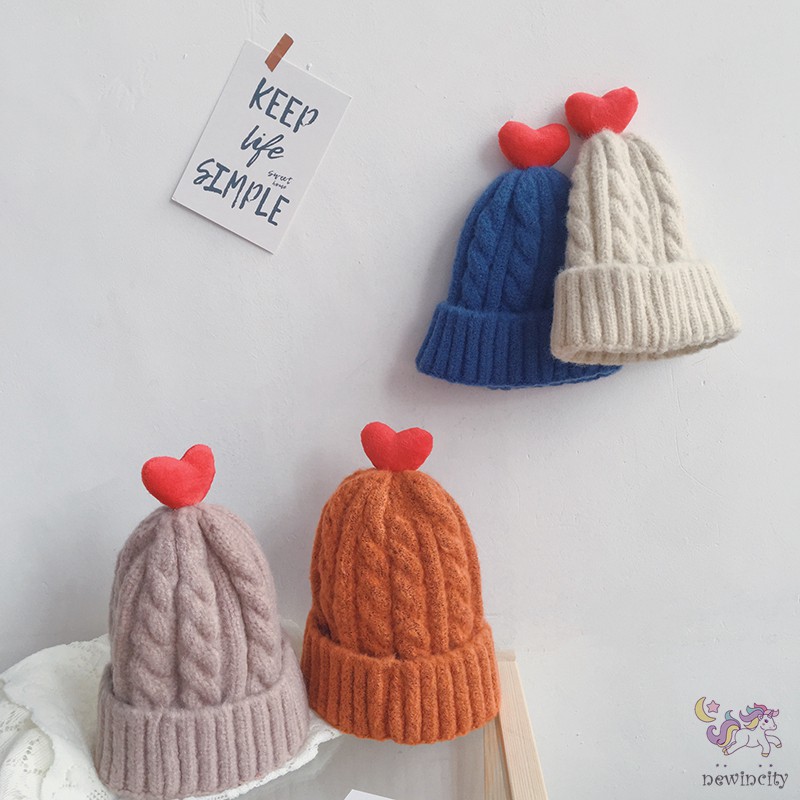 Mũ len dệt kim trùm đầu phong cách Hàn Quốc cho trẻ em
