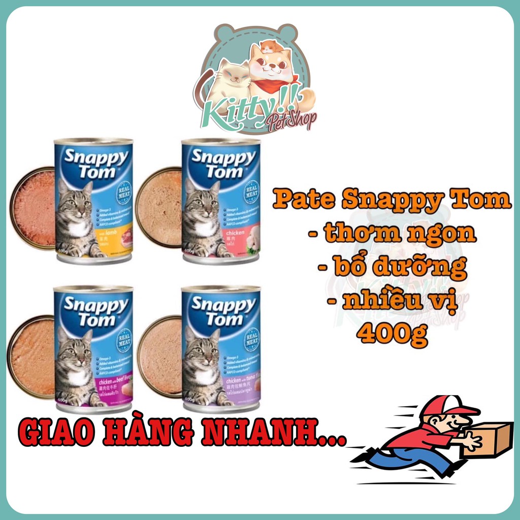 Thức ăn pate Snappy Tom dành cho mèo trưởng thành 400g - Kitty Pet Shop