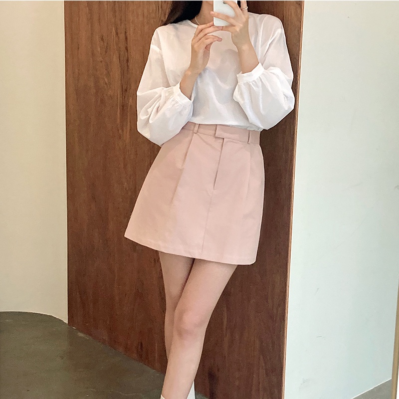 Áo Kiểu Tay Dài Dáng Rộng Màu Sắc Đơn Giản Phong Cách Hàn Quốc Cho Nữ