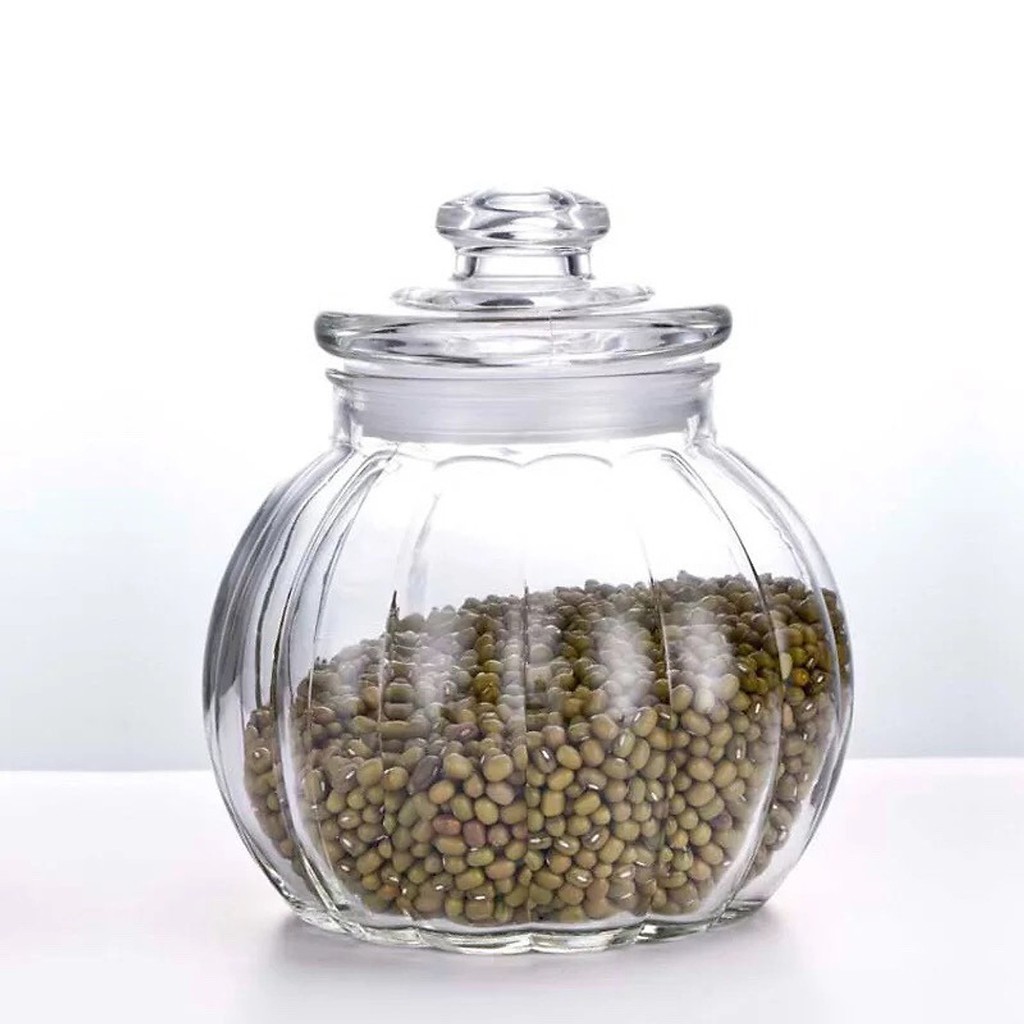 Lọ thủy tinh đựng gia vị hình quả bí thê tích 750ml- 1900ml
