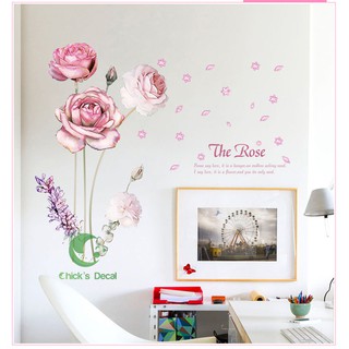 Decal dán tường Bông hoa hồng