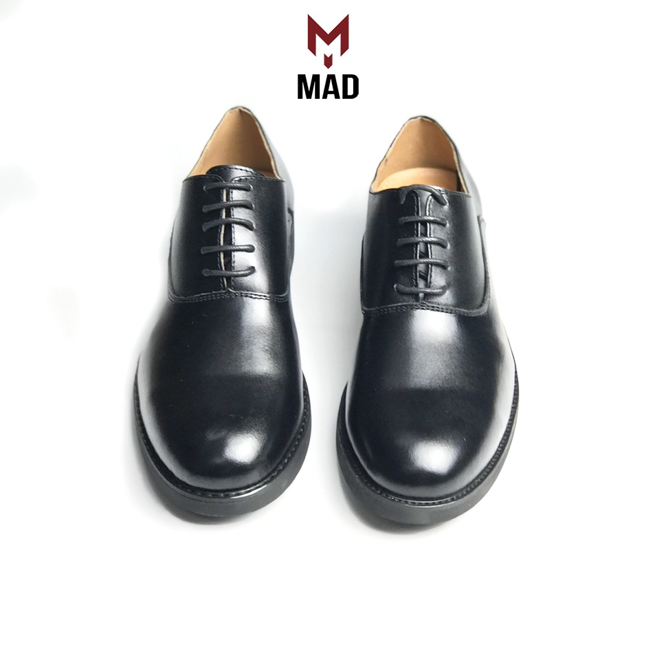 Giày công sở nam Plain Oxford MAD Black 01 buộc dây chính hãng cao cấp da bò nhập khẩu uy tín chất lượng tốt