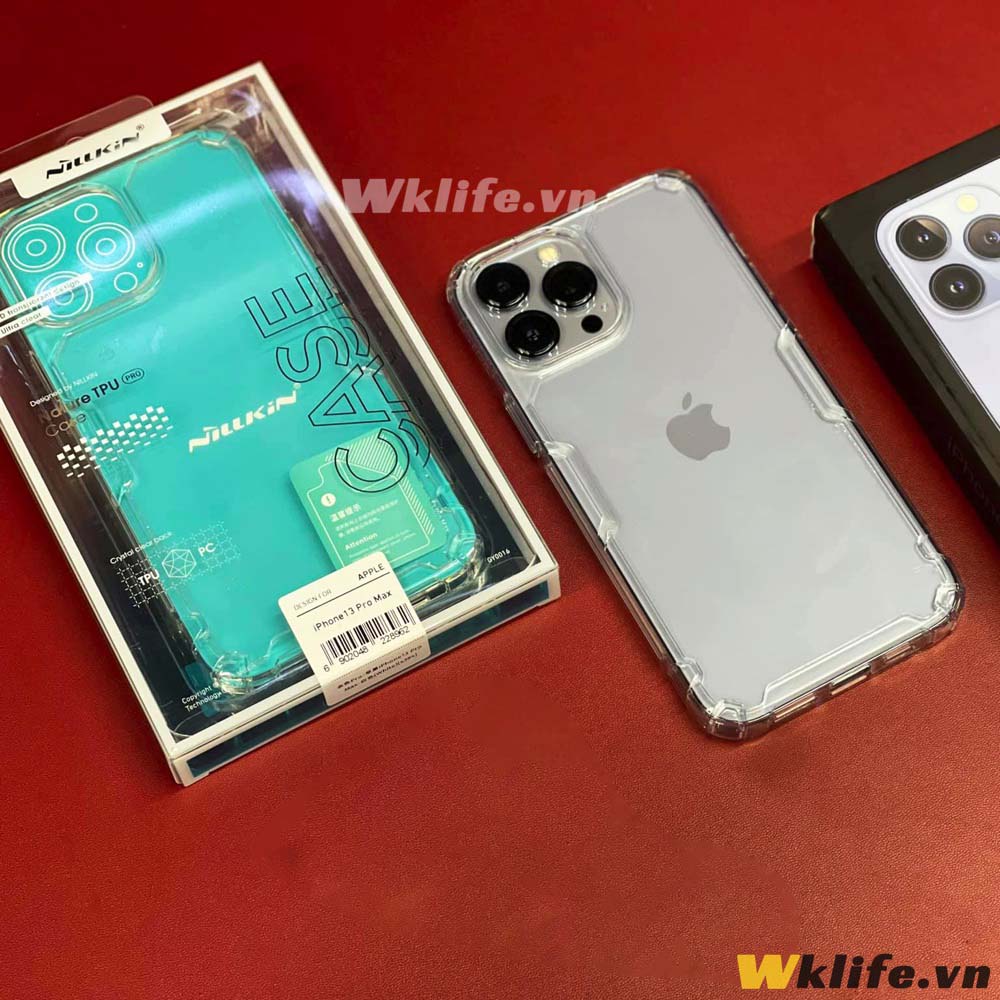 Ốp lưng silicon dẻo trong suốt Nillkin TPU case Iphone 13 Pro max / IP 13 Pro / IP 13 lưng meka không ố màu.