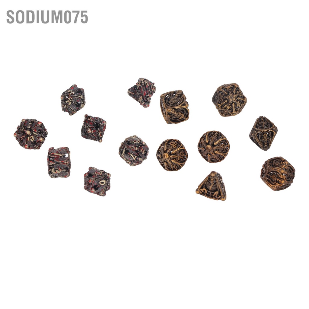 Có thể bán buôn Bộ 7 Xí Ngầu Kim Loại Polyhedral Dùng Để Chơi Game sodium075 Hàng giao ngay