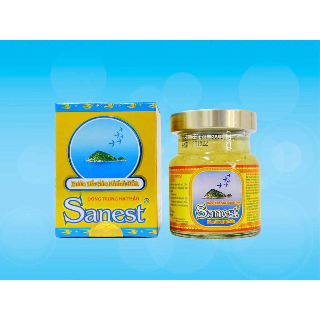 Nước Yến sào Khánh Hòa Sanest Đông trùng hạ thảo đóng lọ 70ml - 005H1