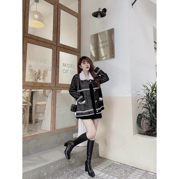 Áo khoác dạ nữ TWEED 4 màu, cổ tròn chất đẹp dày dặn | BigBuy360 - bigbuy360.vn