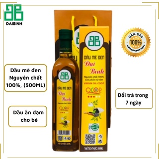 Dầu mè đen nguyên chất 100% organic, 500ml, daibinh-dầu ăn sạch