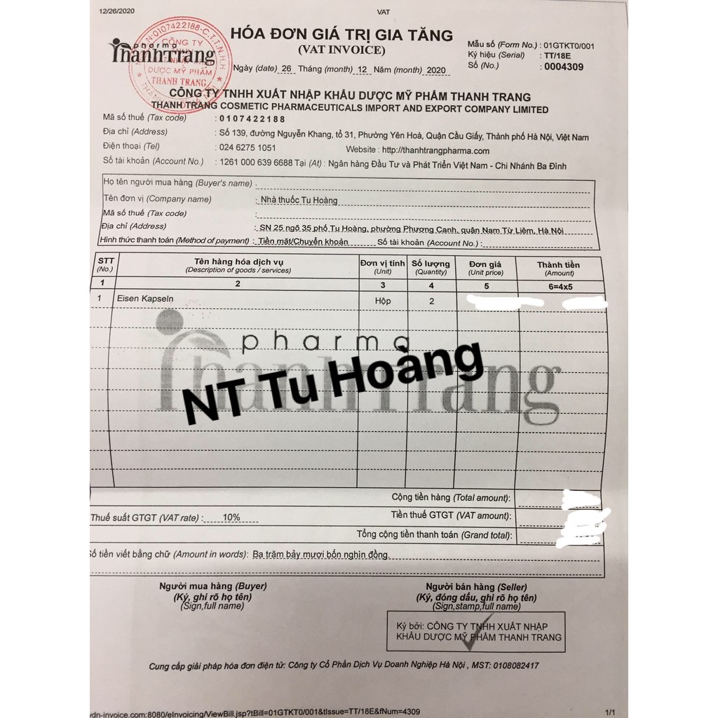 Viên uống bổ sung sắt FE Eisen-Kapseln