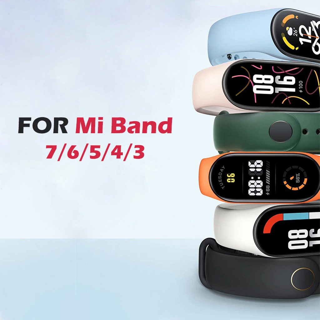 Dây Đeo Silicon Thay Thế Cho Đồng Hồ Thông Minh Xiaomi Mi Band 7 Mi Band 6 / 5 / 4 / 3