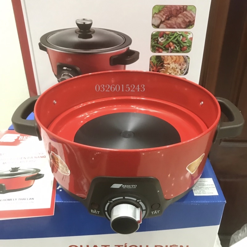 Chảo Lẩu Điện Đa Năng BESUTO BST-052 Thái Lan, Dung Tích 4,5 Lít Chống Dính Tốt, Dễ Dàng Vệ Sinh, Tiện Lợi
