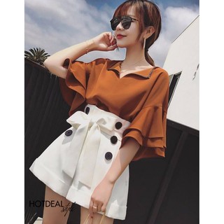 ❣️FREESHIP❣️Áo Tay Loe Cổ Bẻ Kèm Ảnh Thật