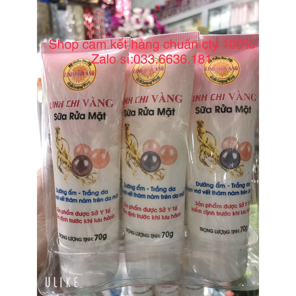 sữa rữa mặt LINH CHI VÀNG dưỡng ẩm-trắng da 70g [chuẩn hàng cty 100%]