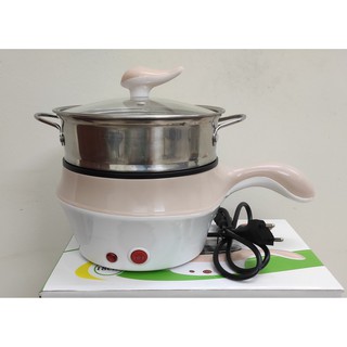 [2 nấc 💥 BH12T] Ca nấu mì,  nồi lẩu mini đa năng 2 nấc nhiệt có chống dính dùng  Hấp Xào Chiên Rán nấu cơm  mã ELE02