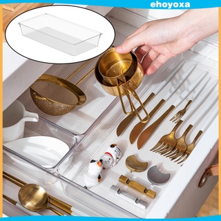 Ngăn Kéo Trong Suốt Tổ Chức Khay PET Mỹ Phẩm Chia Hộp Bảo Quản Trang Điểm Tổ Chức Cho Phòng Ngủ Văn Phòng Nhà Bếp Ngăn Kéo Tách