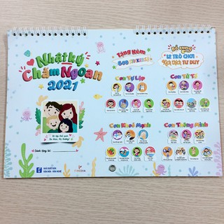 [SALE] Nhật Ký Chăm Ngoan Của Bé 2021 - Kèm 640 Sticker Con Thông Minh- Tự Lập - Tử Tế - Khỏe Mạnh