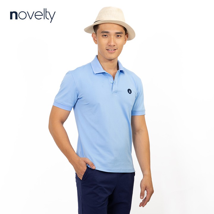 Áo thun Polo nam Novelty trơn màu thêu họa tiết ngực NATMMNMPSR200019N