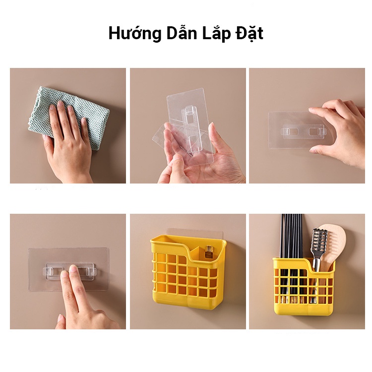 Ống đựng đũa thìa dán tường có lỗ thoát nước