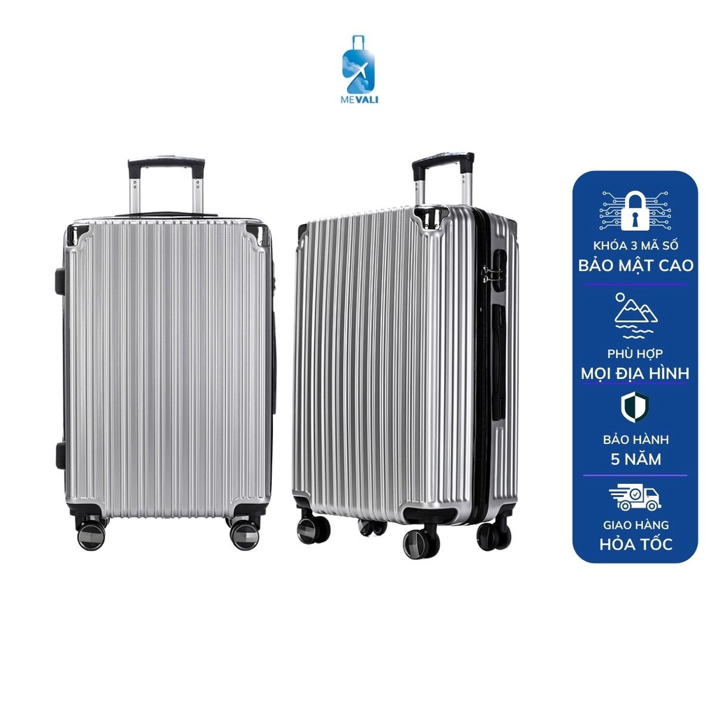 Vali du lịch dạng vali kéo mini size 20 inch, 24 inchs nhựa ABS chắc chắn MEVALI 002 - BH 5 năm
