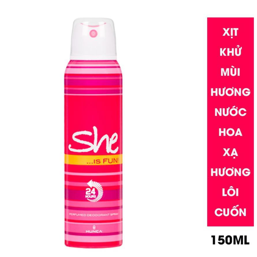 Xịt Khử Mùi Hương Nước Hoa Hunca Phiên Bản She Is Fun 150ml