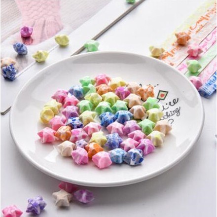 Set 30 tờ giấy gấp sao origami phát sáng trong bóng tối trang trí nội thất