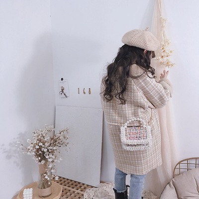 Túi đeo chéo đính ngọc trai giả thời trang dành cho các bé