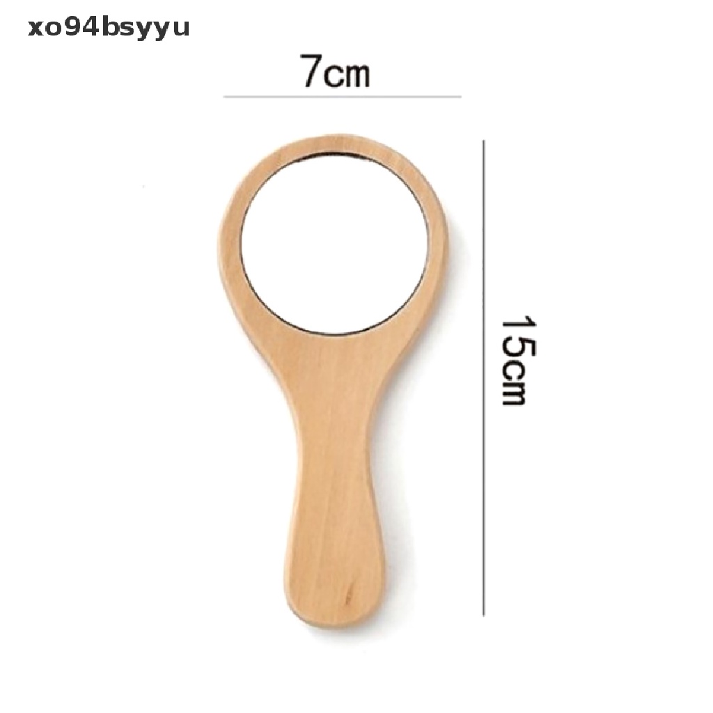[Hàng mới về] Gương trang điểm cầm tay Xo94bsyyu hình tròn bằng gỗ phong cách vintage chất lượng cao