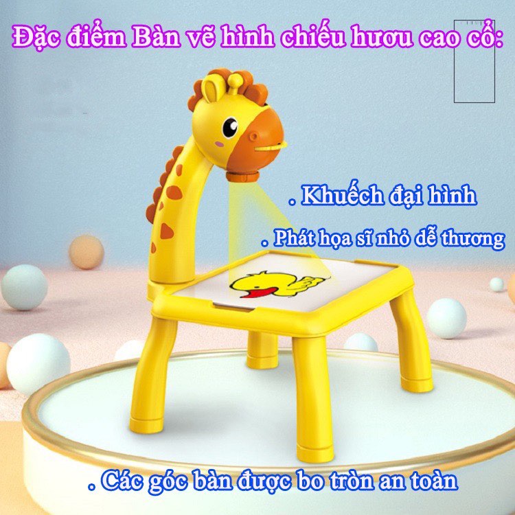 Bàn vẽ có đèn chiếu sáng thông minh, đèn chiếu vẽ tranh cho bé tập tô phát triển tư duy sáng tạo