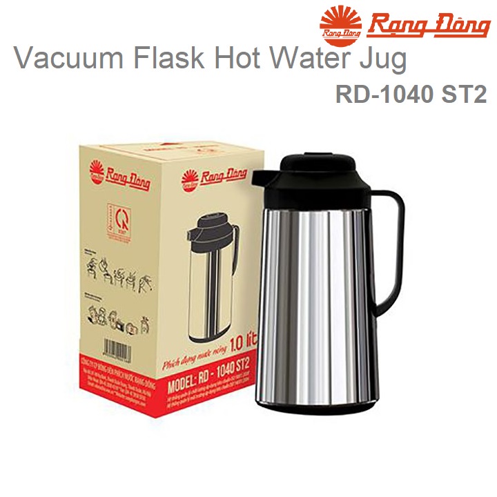 Phích Cà Phê, Phích Đựng Nước Rạng Đông 1040 ST2 - Dung tích 1 Lít, Chất Liệu Inox Cao cấp Kháng Khuẩn Khử Mùi