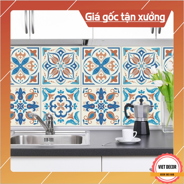 Decal Gạch Bông C61 - Set 30 ô 20x20cm - Decal Dán tường, Dán bếp, Trang trí nhà cửa - Viet Decor