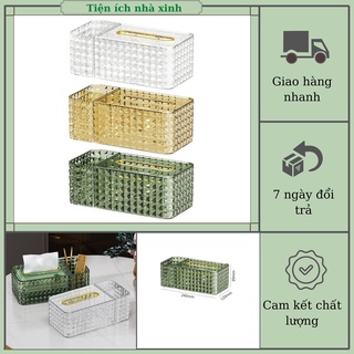 Hộp đựng giấy ăn đa năng hoạ tiết vân kim cương sang trọng