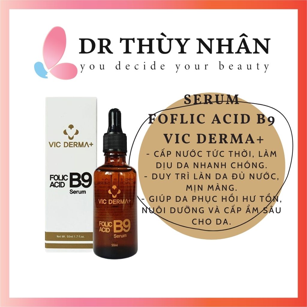 Serum Foflic Acid B9 Vic Derma+ phục hồi trẻ hóa 50ml
