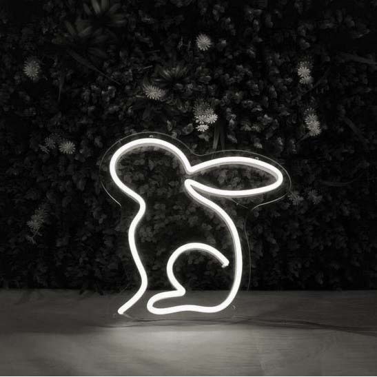 Đèn led neon hình con thỏ | 22x22 cm | Đèn led neon theo yêu cầu trang trí decor quà tặng cực chất