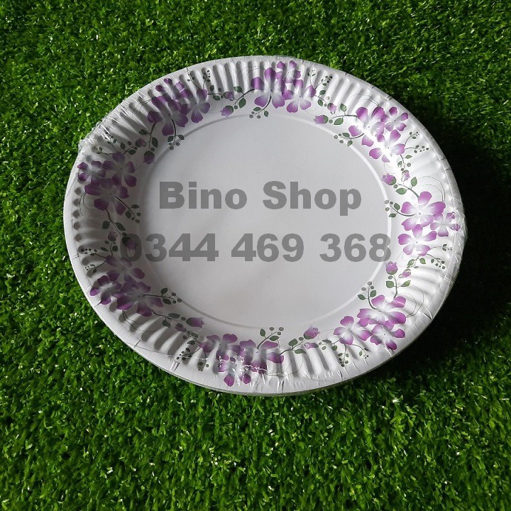 Đĩa Giấy In Hoa 23 cm- 10 Cái