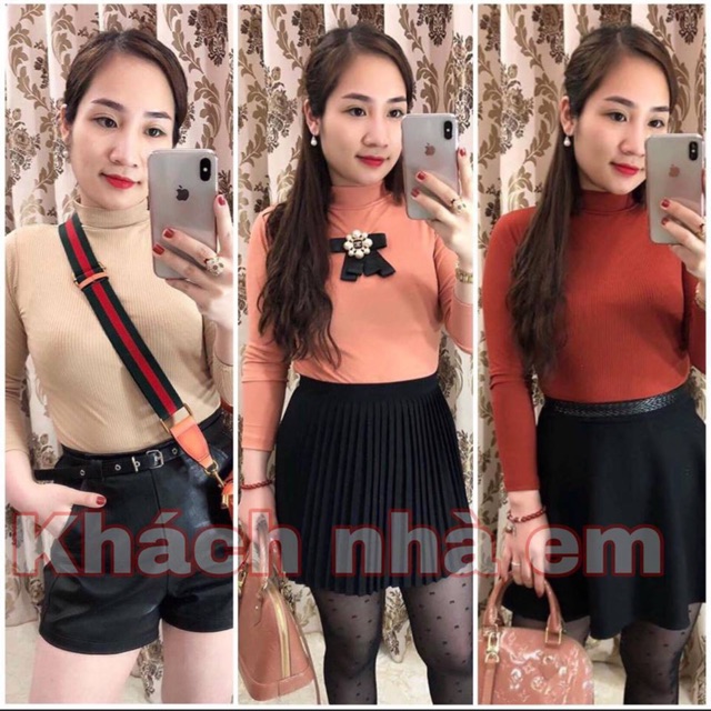 Áo Thun tăm TAY DÀI CỔ 3P xuất xịn [ CÓ CLIP ]