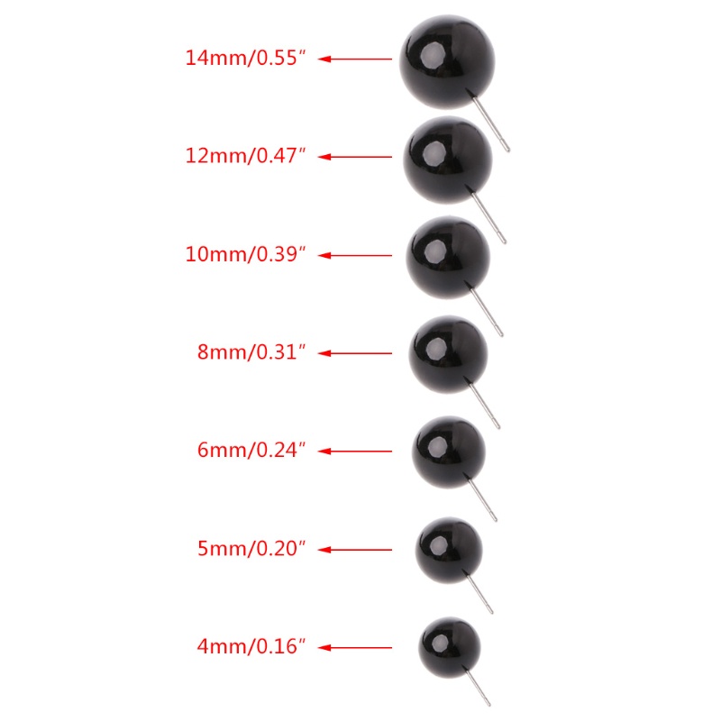 100 Mắt Kính 4-14mm Bằng Vải Nỉ Đính Hạt Đen Làm Búp Bê Thủ Công