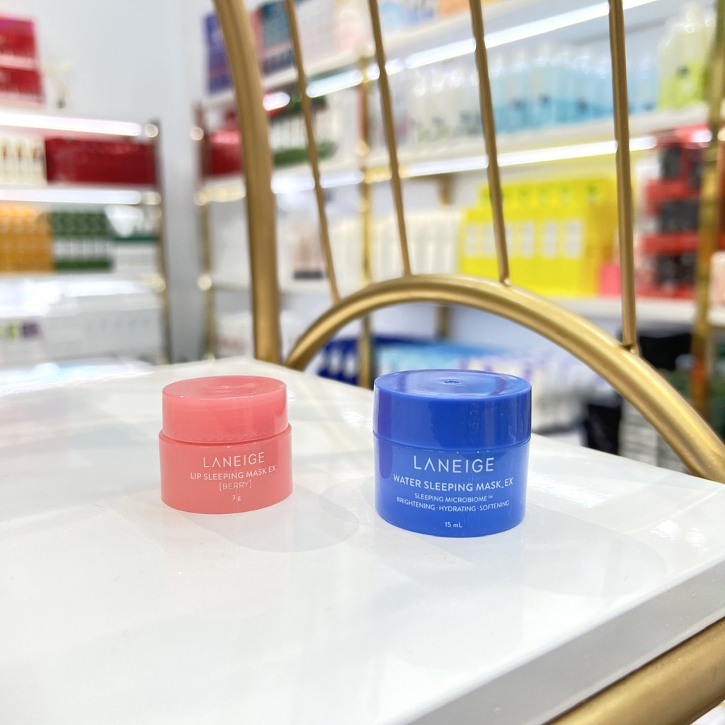 (CÓ BILL) Combo Mặt nạ ngủ môi LANEIGE Lip Sleeping Mask 3g và Mặt nạ ngủ LANEIGE water sleeping mask 15ml