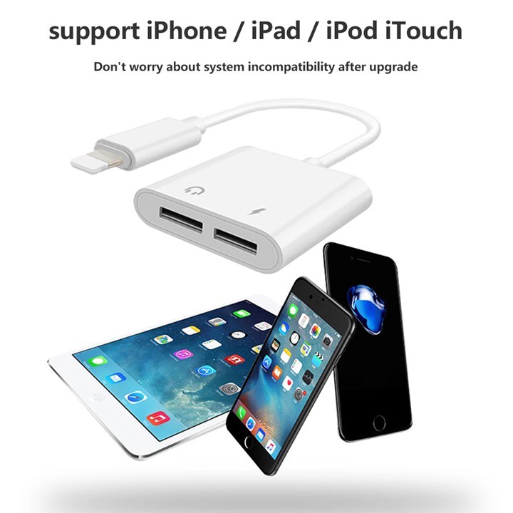 Adapter Chia Công Lightning Cho Iphone 7 8 X Đạt Chuẩn Apple