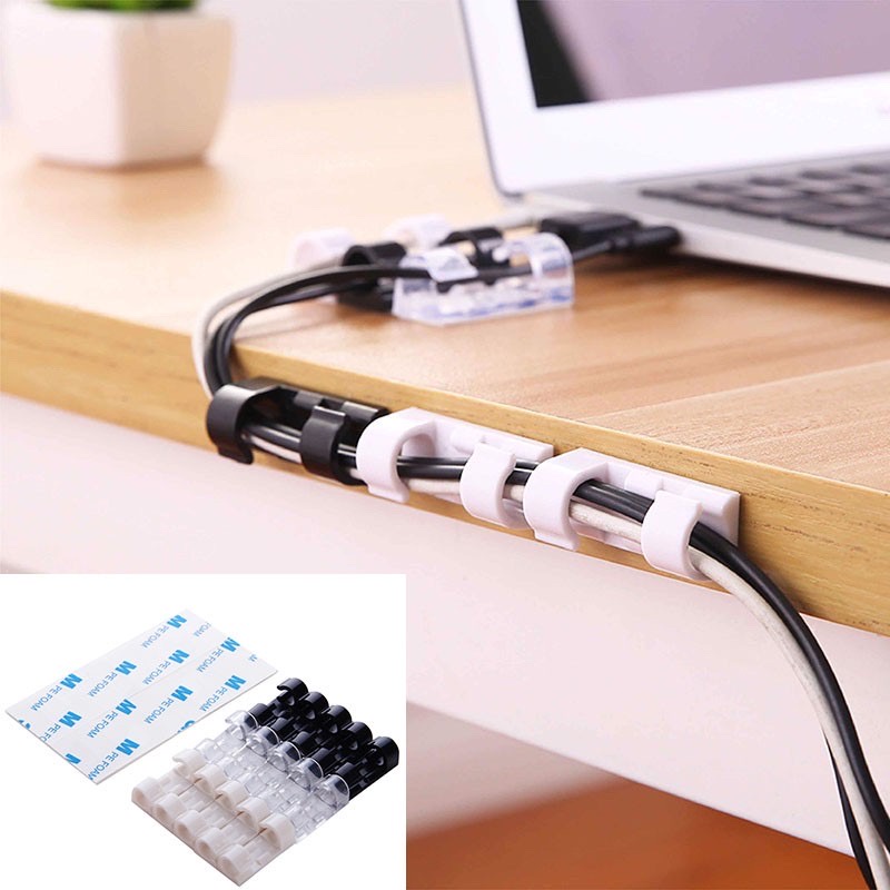 Vỉ 20 Nẹp Dán Tường Giữ Cố Định Dây Điện, Dây Mạng, Dây Máy Tính - Tiện Dụng Gia Đình - Văn Phòng. TakyHome 5733